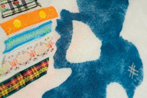 Alyssa Zukas Urban Outfitters Urban Renewal Sweaters project - Bird on white closeup